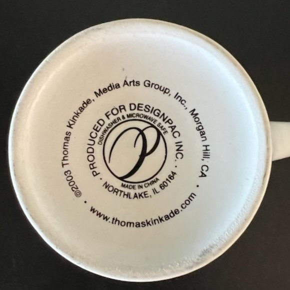 2 Thomas Kinkade Mugs Stepping Stone Cottage & Hometown Bridge - Picture 10 of 10